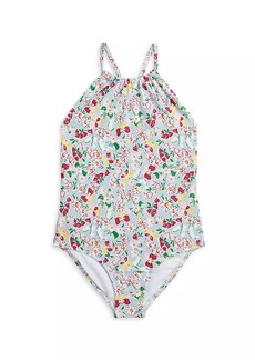 Ralph Lauren: Polo Little Girl's Floral Halterneck One-Piece Swimsuit