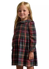 Ralph Lauren: Polo Little Girl's Plaid Hand-Smocked Cotton Twill Dress