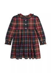 Ralph Lauren: Polo Little Girl's Plaid Hand-Smocked Cotton Twill Dress