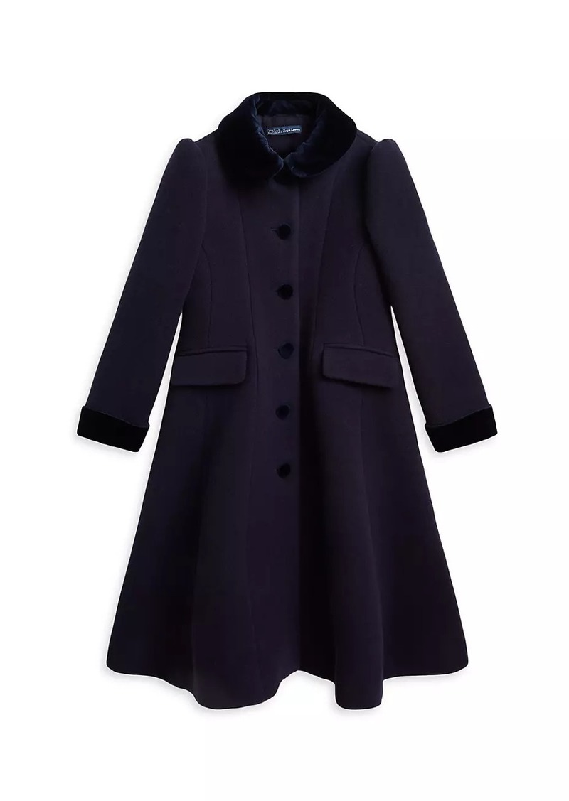 Ralph Lauren: Polo Little Girl's Velvet-Trimmed Wool Princess Coat