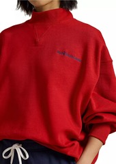 Ralph Lauren: Polo Logo Cotton-Blend Fleece Mock Turtleneck Sweatshirt