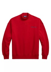 Ralph Lauren: Polo Logo Cotton-Blend Fleece Mock Turtleneck Sweatshirt