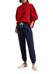 Ralph Lauren: Polo Logo Cotton-Blend Fleece Mock Turtleneck Sweatshirt