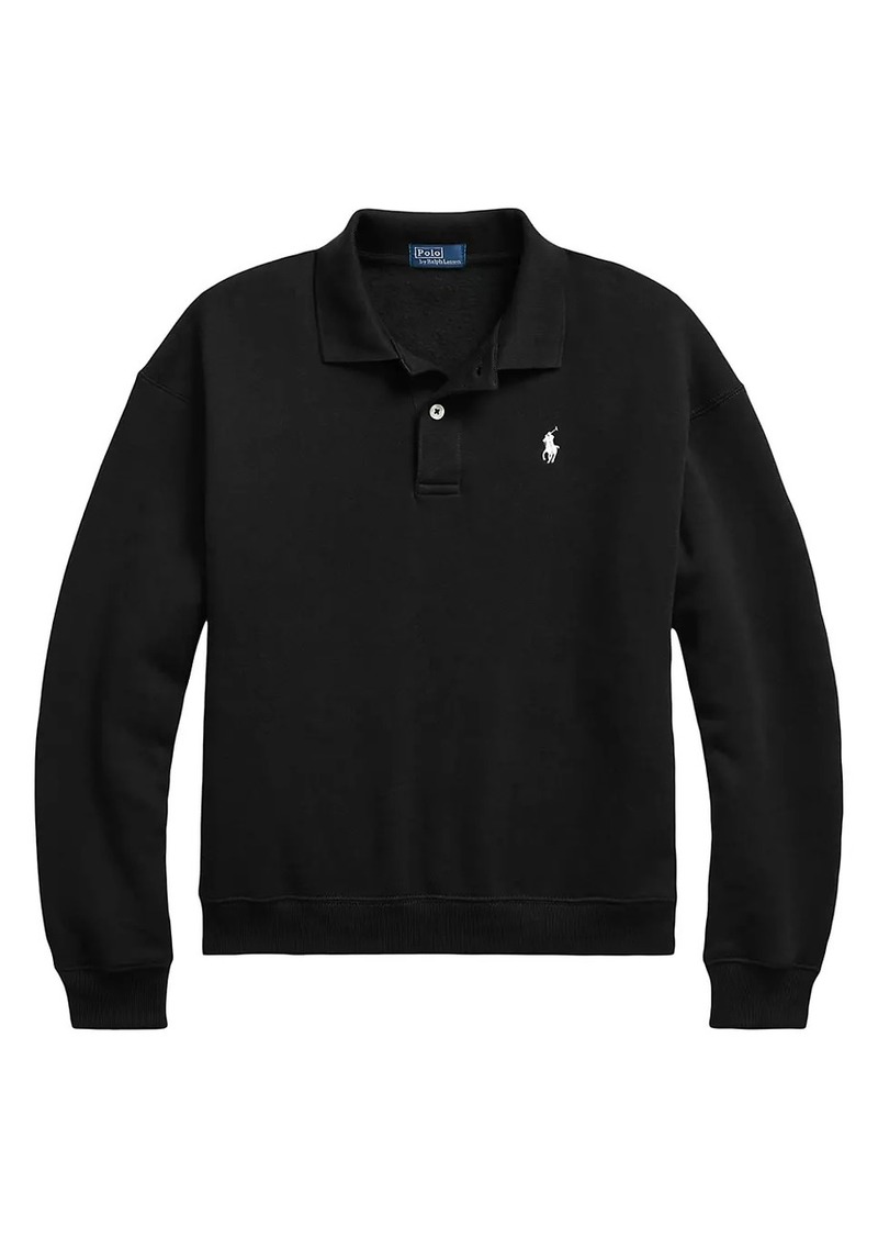 Ralph Lauren: Polo Logo Cotton-Blend Fleece Polo Sweater