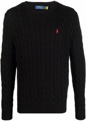 Ralph Lauren Polo logo-embroidered cable-knit jumper