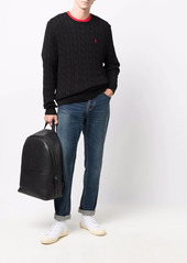 Ralph Lauren Polo logo-embroidered cable-knit jumper