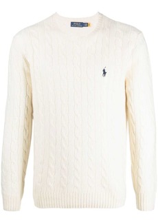 Ralph Lauren Polo logo-embroidered cable-knit jumper