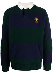 Ralph Lauren Polo logo-embroidered striped wool jumper