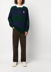 Ralph Lauren Polo logo-embroidered striped wool jumper
