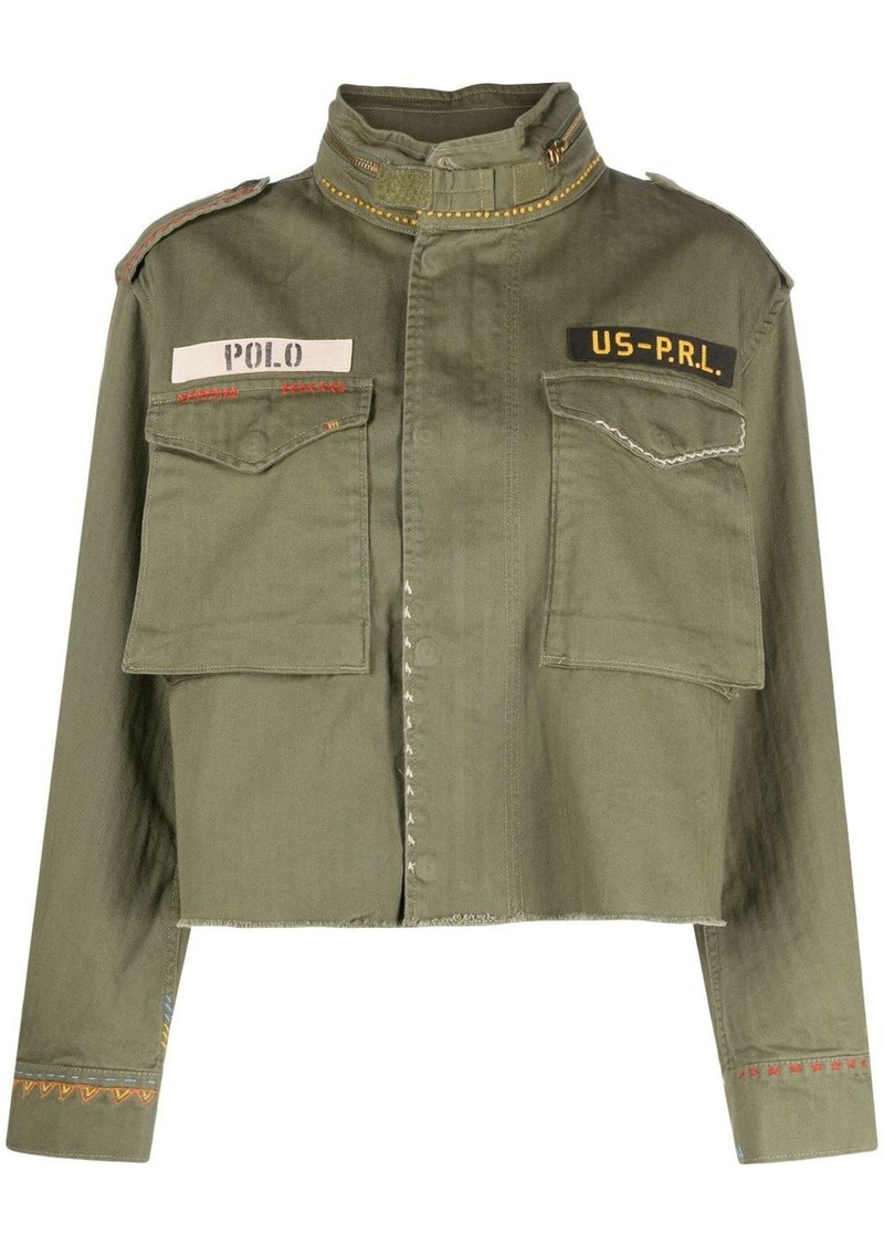 Ralph Lauren: Polo logo-patch cropped jacket