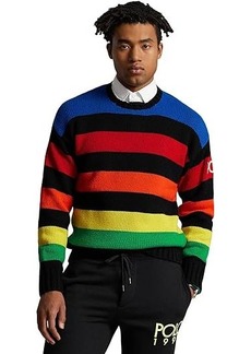Ralph Lauren Polo Logo Striped Wool-Blend Sweater