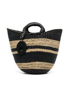 Ralph Lauren: Polo logo-tag straw bucket bag