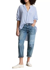 Ralph Lauren: Polo Mid-Rise Distressed Patch Jeans
