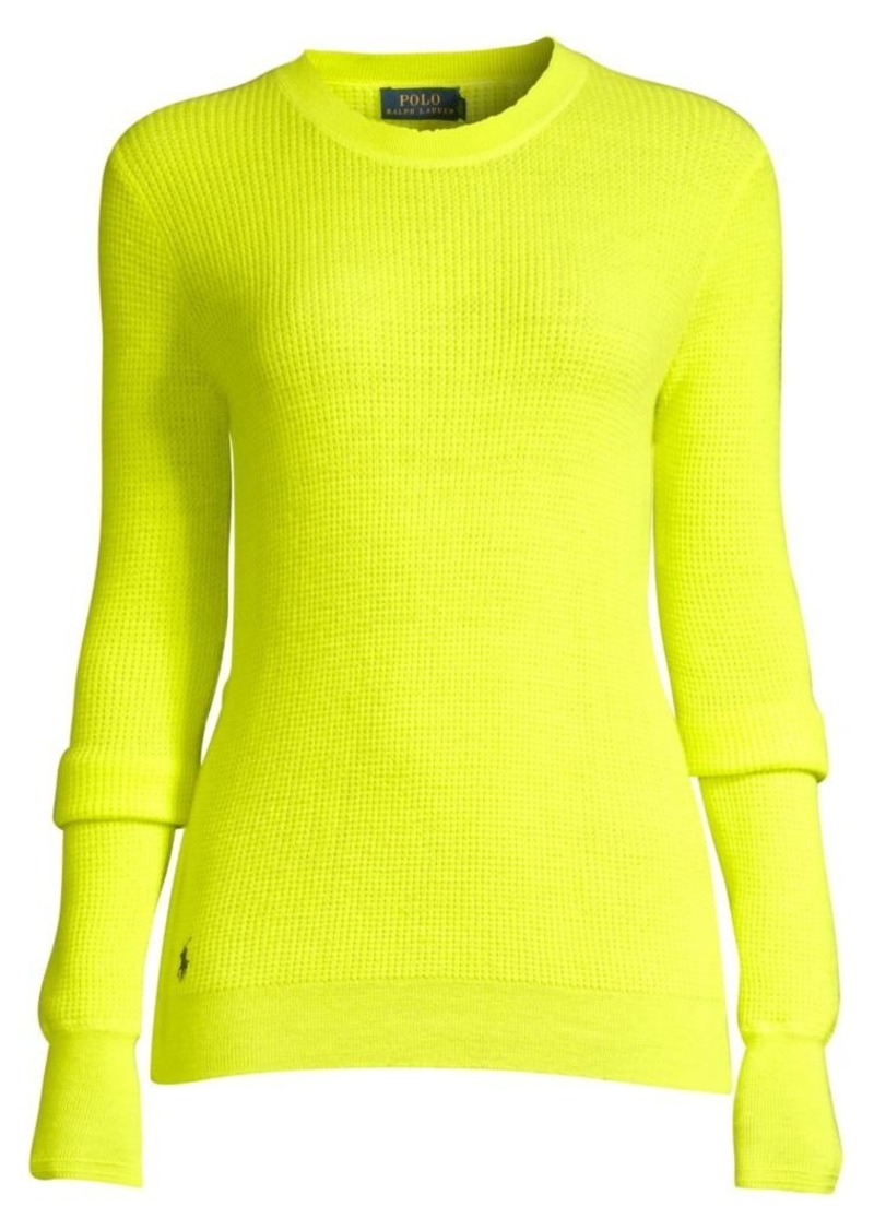 Neon Ribbed Crewneck Sweater