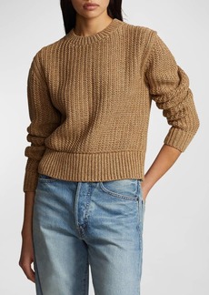Ralph Lauren: Polo Openwork Cotton-Blend Crewneck Sweater