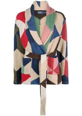 Ralph Lauren: Polo patchwork-motif tie-waist cardigan