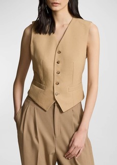 Ralph Lauren: Polo Pauline Button-Down Cotton-Wool Vest