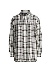 Ralph Lauren: Polo Plaid Linen Button-Down Oversized Shirt