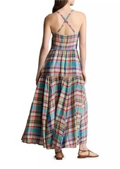Ralph Lauren: Polo Plaid Linen Midi-Dress