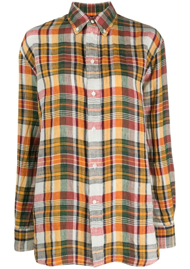 Ralph Lauren: Polo plaid long-sleeve linen shirt