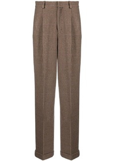 Ralph Lauren: Polo pleat-detail houndstooth-pattern trousers