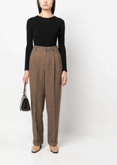 Ralph Lauren: Polo pleat-detail houndstooth-pattern trousers