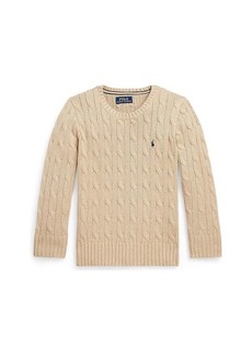 Ralph Lauren: Polo Polo Bear Cable-Knit Cotton Sweater (Toddler/Little Kid)