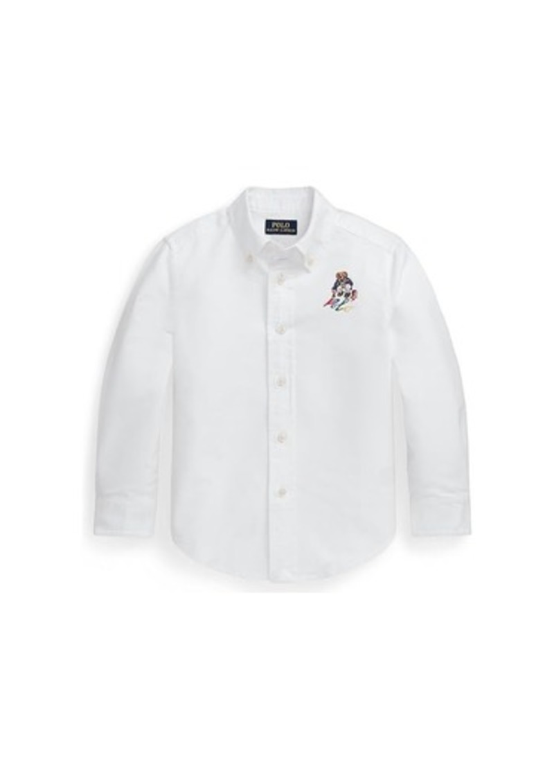 Ralph Lauren: Polo Polo Bear Cotton Oxford Shirt (Toddler/Little Kid)