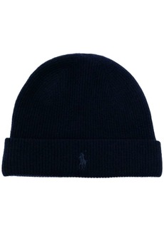Ralph Lauren Polo Polo logo-embroidered ribbed beanie hat