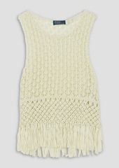 Ralph Lauren: Polo Polo Ralph Lauren - Fringed crocheted and macramé cotton top - White - S