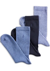 Ralph Lauren Polo Polo Ralph Lauren 3 Pack Ribbed Cushion Foot Crew Men's Socks - Denim Assorted