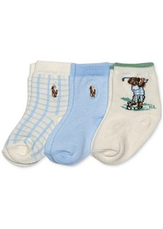 Ralph Lauren: Polo Polo Ralph Lauren Baby Boys 3-Pk. Magnolia Grove Bear Socks - Multi