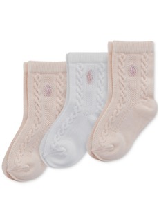 Ralph Lauren: Polo Polo Ralph Lauren Baby Girls 3-Pk. Cable-Knit Socks - Pink