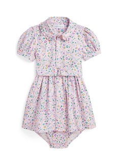 Ralph Lauren: Polo Polo Ralph Lauren Baby Girls Belted Floral Oxford Dress - Palais Floral Light Pink