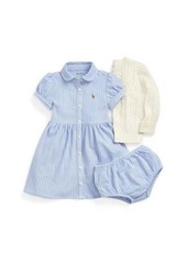 Ralph Lauren: Polo Polo Ralph Lauren Baby Girls Cable Cardigan Oxford Dress Separates