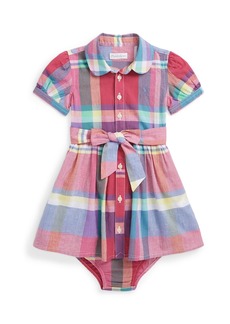 Ralph Lauren: Polo Polo Ralph Lauren Baby Girls Cotton Madras Shirtdress - Red, Pink Multi