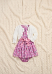 Ralph Lauren: Polo Polo Ralph Lauren Baby Girls Floral Cotton Poplin Dress - Palais Floral Hot Pink