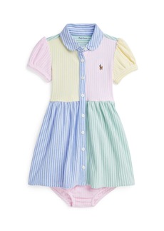 Ralph Lauren: Polo Polo Ralph Lauren Baby Girls Mesh Fun Shirtdress and Bloomer Set - Celadon Multi
