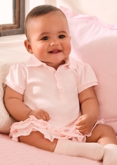Ralph Lauren: Polo Polo Ralph Lauren Baby Girls Ruffled Trim Cupcake Dress - White