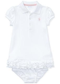 Ralph Lauren: Polo Polo Ralph Lauren Baby Girls Ruffled Trim Cupcake Dress - White