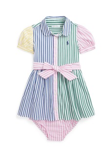 Ralph Lauren: Polo Polo Ralph Lauren Baby Girls Striped Cotton Fun Shirtdress - Multi