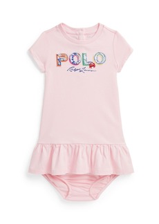 Ralph Lauren: Polo Polo Ralph Lauren Baby Girls Tropical-Logo Cotton T Shirt Dress - Hint of Pink