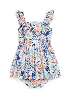 Ralph Lauren: Polo Polo Ralph Lauren Baby Girls Tropical Print Cotton Dress - Sea Creature Tropical with Sweet Lilac