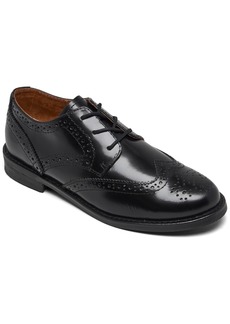 Ralph Lauren: Polo Polo Ralph Lauren Big Boys Leather Wing Tip Oxford Dress Shoes from Finish Line - Black
