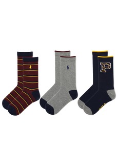 Ralph Lauren: Polo Polo Ralph Lauren Little Boys Rep Stripe Big Pony Socks, Pack of 3 - Nvast