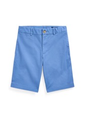 Ralph Lauren: Polo Polo Ralph Lauren Big Boys Straight Fit Flex Abrasion Twill Shorts - Nimes Blue