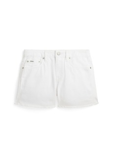Ralph Lauren: Polo Polo Ralph Lauren Big Girls Frayed Cotton Denim Shorts - Poe Wash