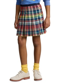 Ralph Lauren: Polo Polo Ralph Lauren Big Girls Pleated Cotton Madras Skirt - Red Multi