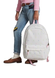 Ralph Lauren: Polo Polo Ralph Lauren Big Girls Pony Adjustable Backpack - White, Multi