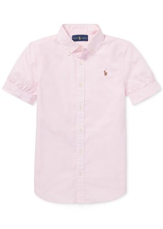 Ralph Lauren: Polo Polo Ralph Lauren Big Girls Short Sleeve Solid Oxford Top - Pink